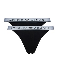 Emporio Armani Women's String Tanga Eagle Logo - 2 Pack  String