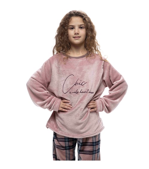 Galaxy Εφηβική Πυτζάμα Κορίτσι Fleece Chic Heart  Πυτζάμες