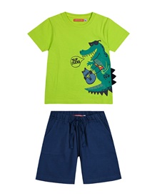 Energiers Kids Set Blouse-Shorts Boy Dino Super Dude  Clothes