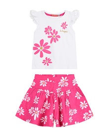 Energiers Kids Set Blouse-Skirt Girl Flowers Be Happy  Clothes