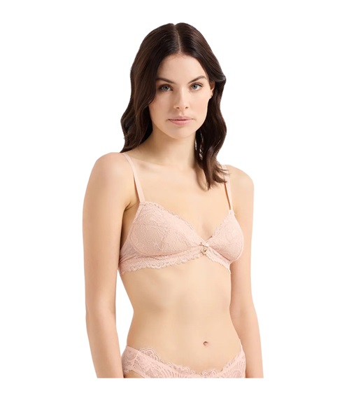 Emporio Armani Women's Triangle Bra Lace Floral Embroidered  Push-up
