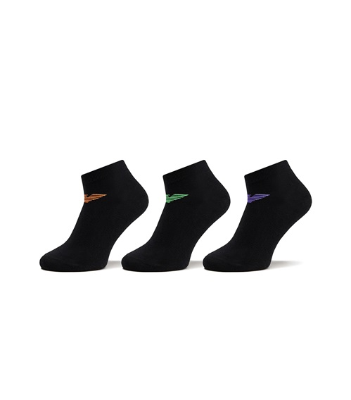 Emporio Armani Men's Ankle Socks Logo - 3 Pairs  Socks