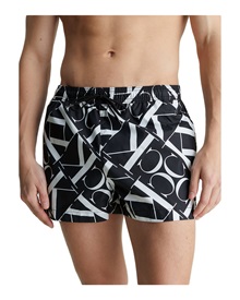 Calvin Klein Men's Swimwear Shorts Short Drawstring CK Monogram Print  Bermuda