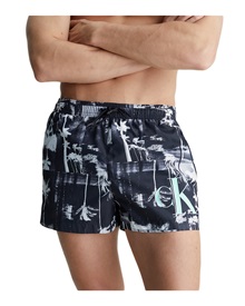 Calvin Klein Men's Swimwear Shorts Short Drawstring CK Monogram Print  Bermuda