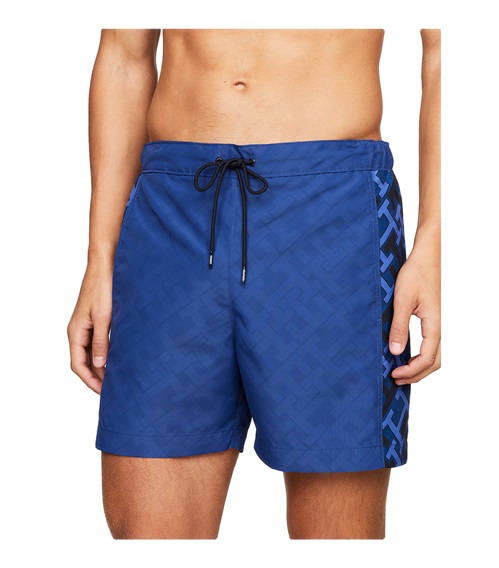 Tommy Hilfiger Men's Swimwear Shorts TH Monogram Reveal  Bermuda
