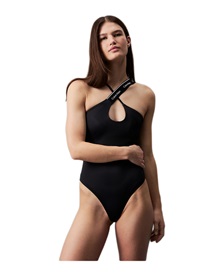 Calvin Klein Women's Swimwear One-Piece Halter Neck CK Meta Legacy  One Piece Swimsuit