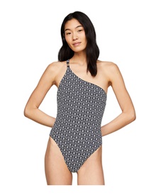 Tommy Hilfiger Women's Swimwear One-Piece Reversible TH Monogram  One Piece Swimsuit