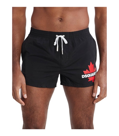 DSQUARED2 Men's Swimwear Shorts Midi Leaf Logo  Bermuda