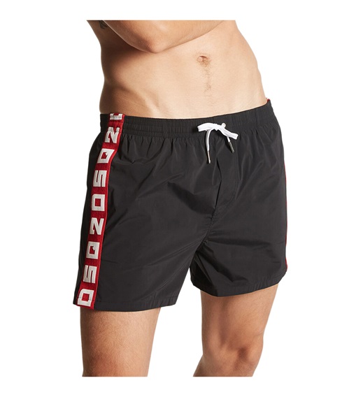 DSQUARED2 Men's Swimwear Shorts Midi Slanted Logo  Bermuda