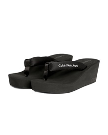 Calvin Klein Women's Platform Satin Wedge  Flip flops