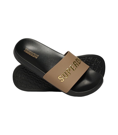 Superdry Women's Slide Logo Vegan Pool  Slippers-Slides