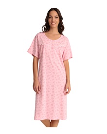 Lydia Creations Women's Nightdress Buttons Classic Blossom  Nightdresses