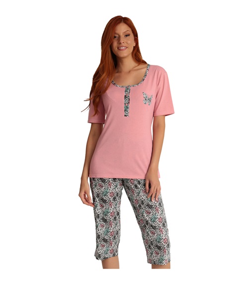 Lydia Creations Women's Pyjama Capri Butterfly  Pyjamas