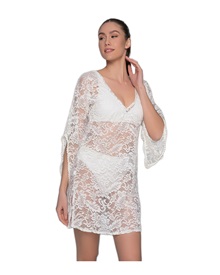 Milena Women's Tunic Lace V Flowers Long Sleeves  Clothing & Accessories
