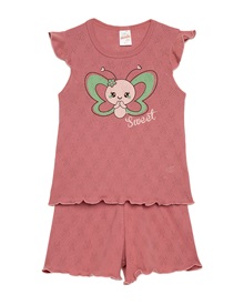 Minerva Kids-Infant Pyjama Girl Sleevless Sweet Pointelle  Pyjamas
