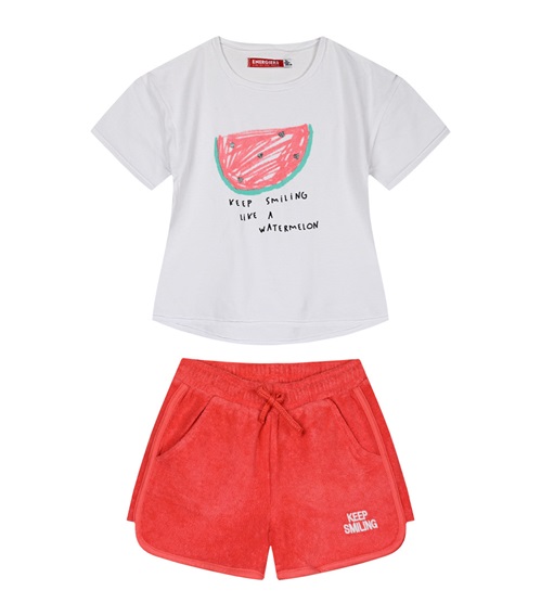 Energiers Kids Set Top-Shorts Girl Keep Smiling  Clothes