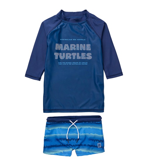 Zippy Παιδικό Μαγιό Αγόρι Set Μπλούζα-Boxer Marine Turtles  Μαγιό Αγόρι