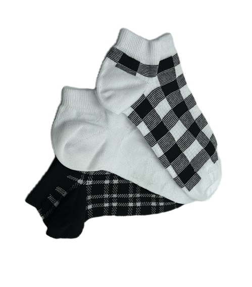 FMS Women's Socks Cotton Sneaker Checked - 3 Pairs  Socks