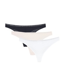 Tommy Hilfiger Women's String Lace Blossom Logo Thong - 3 Pack  String