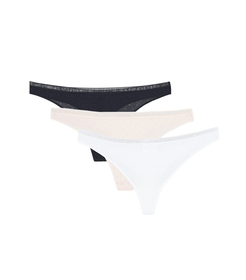 Tommy Hilfiger Women's String Lace Blossom Logo Thong - 3 Pack  String