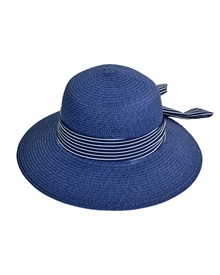 FMS Γυναικείο Καπέλο Ψάθινο Ριγέ Κορδέλα  Καπέλα