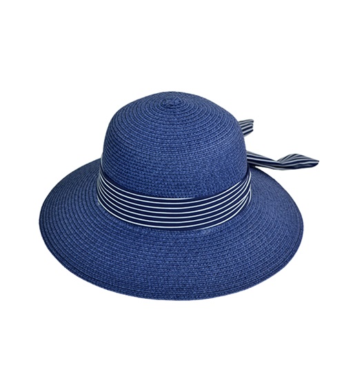 FMS Γυναικείο Καπέλο Ψάθινο Ριγέ Κορδέλα  Καπέλα