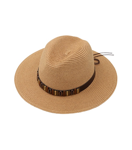 FMS Women's Hat Straw Leather Band  Hats