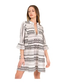 FMS Γυναικείο Φόρεμα-Καφτάνι Θαλάσσης Geometric  Ρούχα & Αξεσουάρ