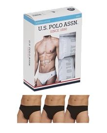 U.S. Polo ASSN. Men Brief Stretch Cotton - 3 Pack  Slip