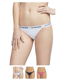 Us Polo Assn Women Underwear Tanga - 3 Pack  Slip