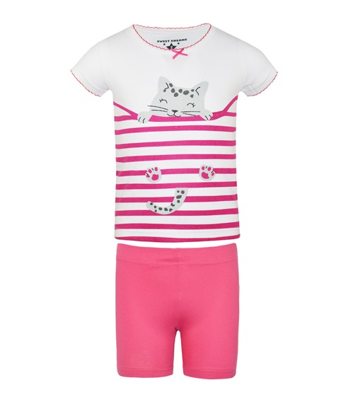 thumb image of Energiers Kids Pyjama Girl Stripes Kitty - Composition : 100% Cotton
