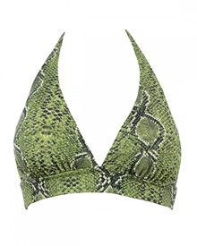 FMS Women Swimwear Bra Triangle Green Snake  Triangle