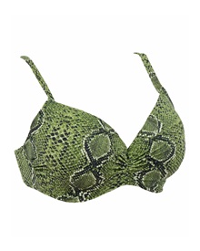 FMS Women Swimwear Bra Green Snake D/E Cup  Plus Size