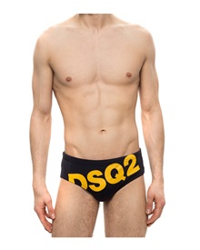 DSQUARED2 Men's Swimwear Slip Blue Logo Print  Slip