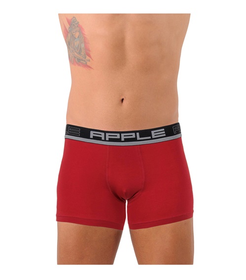 thumb image of Apple Ανδρικό Boxer Ρίγα Κόκκινη Βάση Εξωτερικό Λάστιχο - Σύνθεση : 90% Βαμβάκι ,10% Λύκρα