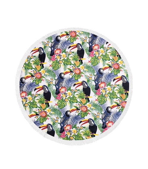 FMS Round Towel Tropical Birds  Round Towels
