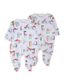 Energiers Infant Bodysuit Baby Girl Unicorn Rainbow - 2 Pack  Infant