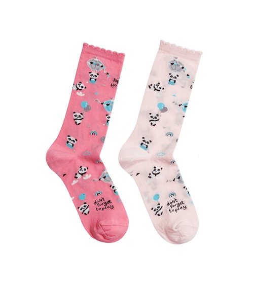FMS Παιδικές Κάλτσες Κορίτσι Panda - Διπλό Πακέτο  Κάλτσες