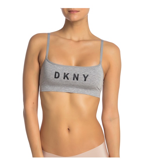DKNY Women's Seamless Scoop Logo Bralette  Sports