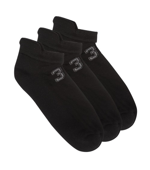 FMS Men's Ankle Socks Half Towel Numbers - 3 Pack  Socks