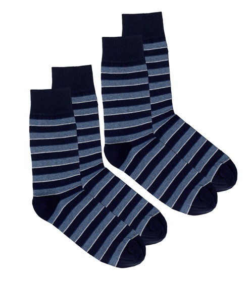 thumb image of FMS Ανδρικές Κάλτσες Βαμβακερές Ριγέ - 2 Ζεύγη - Σύνθεση : 80% Βαμβακί, 17% Πολυαμίδιο, 3% Ελαστάνη