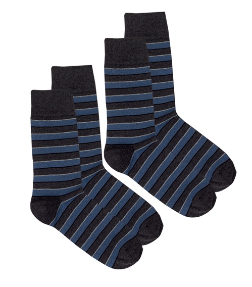 thumb image of FMS Ανδρικές Κάλτσες Βαμβακερές Ριγέ - 2 Ζεύγη - Σύνθεση : 80% Βαμβακί, 17% Πολυαμίδιο, 3% Ελαστάνη