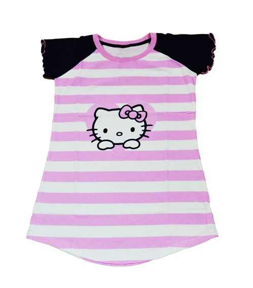 FMS Kids Nightdress Girl Kitty Stripes  Pyjamas