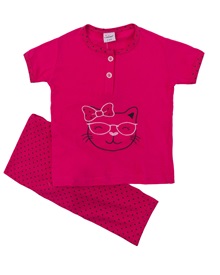 FMS Παιδική Πυτζάμα Κορίτσι Cat Πουά  Πυτζάμες