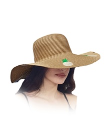FMS Γυναικείο Ψάθινο Καπέλο Ανανάς  Καπέλα