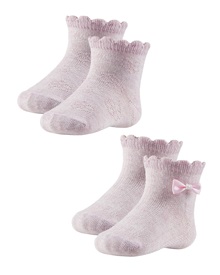 Ysabel Mora Βρεφικές Κάλτσες Κορίτσι Φιόγκος - 2 Ζεύγη  Κάλτσες