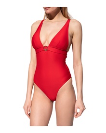 Emporio Armani Women's Swimwear One-Piece Ribbed  One Piece Swimsuit