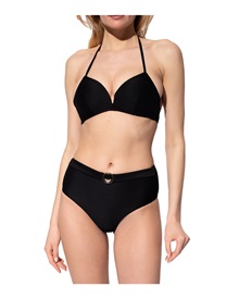 Emporio Armani Women's Swimwear Bikini Set Triangle-High Waist Ribbed  Bikini Set