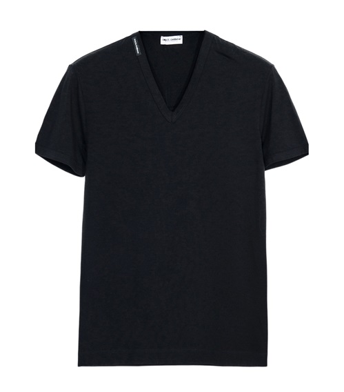 Dolce & Gabbana Men's T-Shirt V Logo Collar  T-shirts