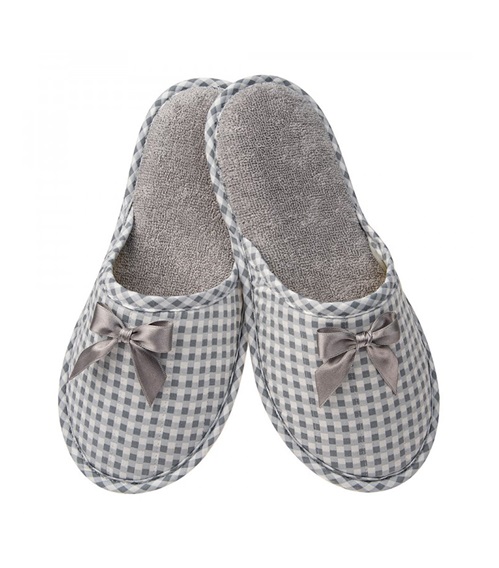 FMS Women's Fabric Slippers Soft Checkered  Slippers